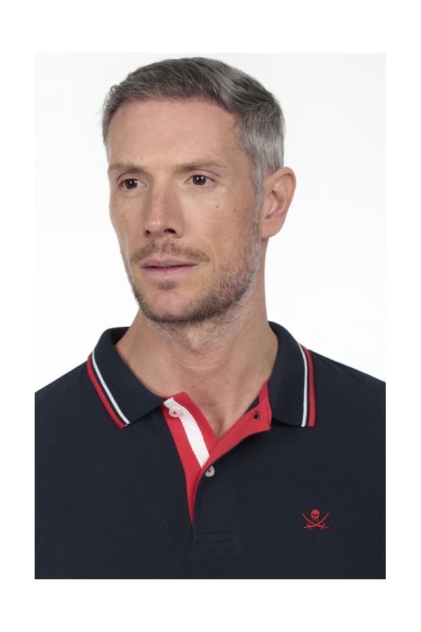 Polo Pirata Hombre The Time Of Bocha RV1PSTRIP Marino