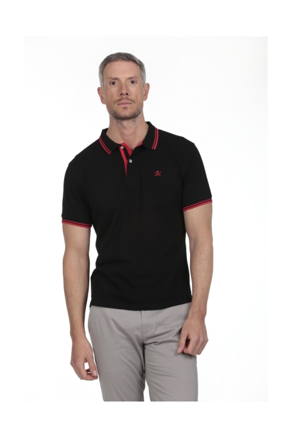 Polo Pirata Hombre The Time Of Bocha RV1PSTRIP Negro