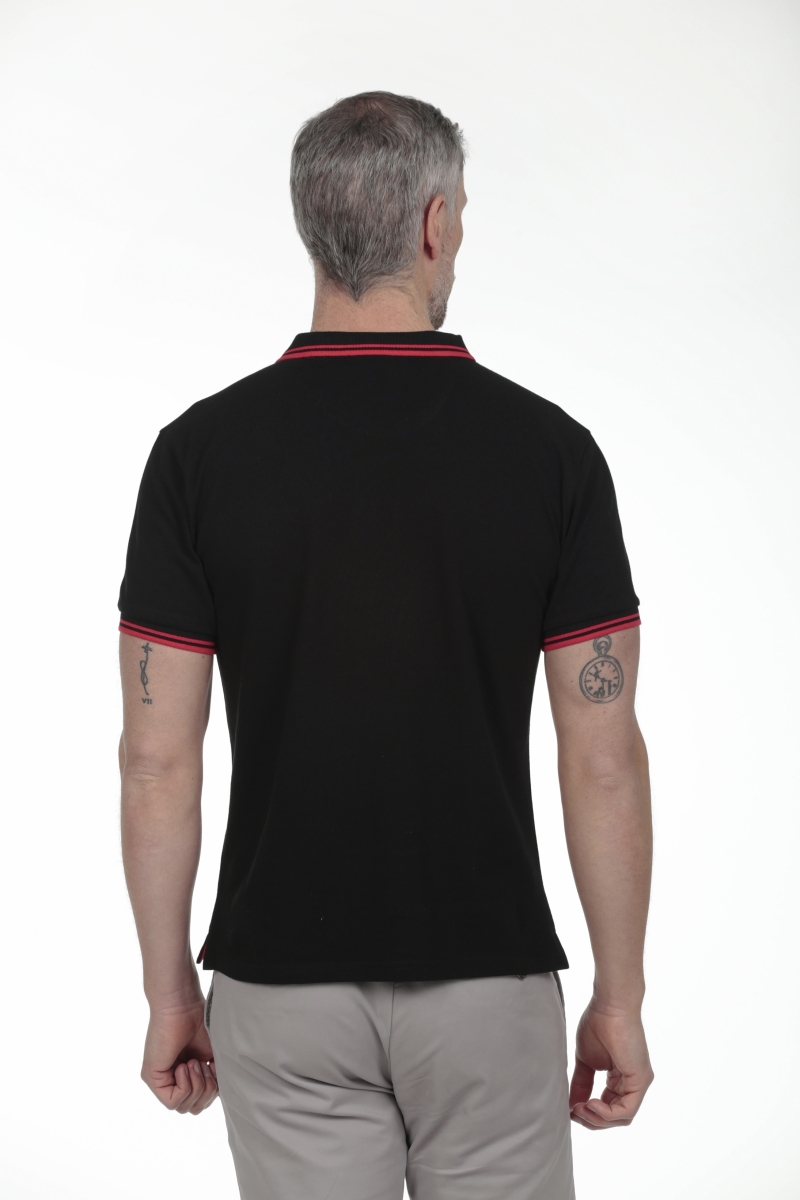 Polo Pirata Hombre The Time Of Bocha RV1PSTRIP Negro 2