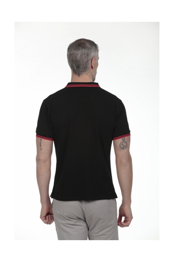 Polo Pirata Hombre The Time Of Bocha RV1PSTRIP Negro
