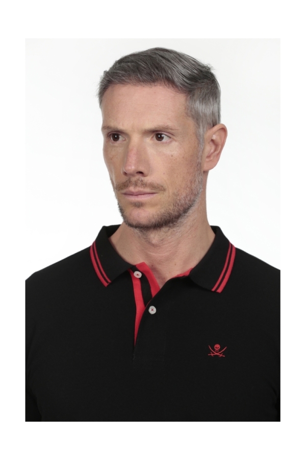 Polo Pirata Hombre The Time Of Bocha RV1PSTRIP Negro