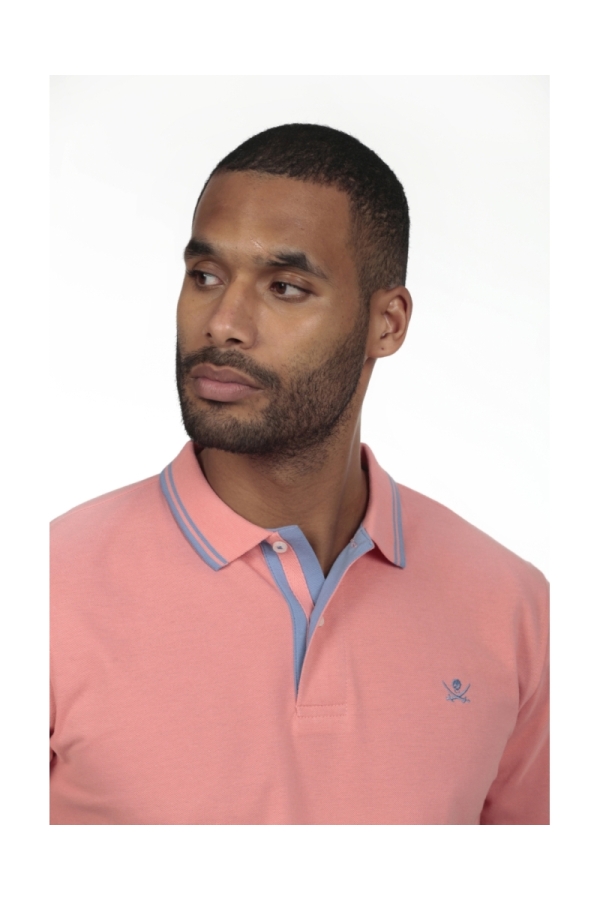 Polo Pirata Hombre The Time Of Bocha RV1PSTRIP Salmon