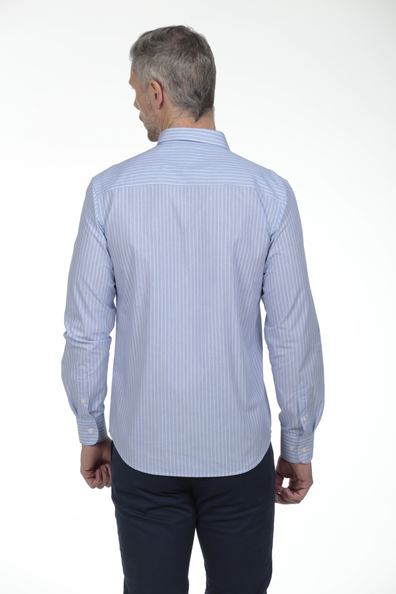 Camisa De Algodon Hombre The Time Of Bocha RV1COT Celeste 2