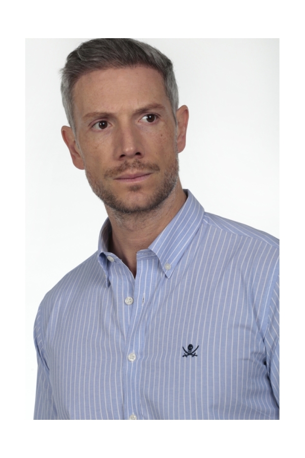 Camisa De Algodon Hombre The Time Of Bocha RV1COT Celeste