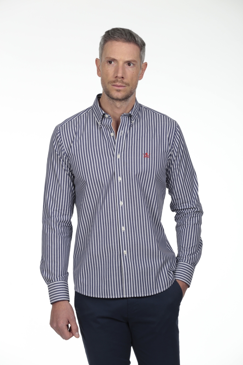 Camisa De Algodon Hombre The Time Of Bocha RV1COT Marino