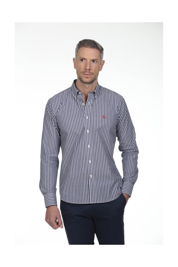 Camisa De Algodon Hombre The Time Of Bocha RV1COT Marino