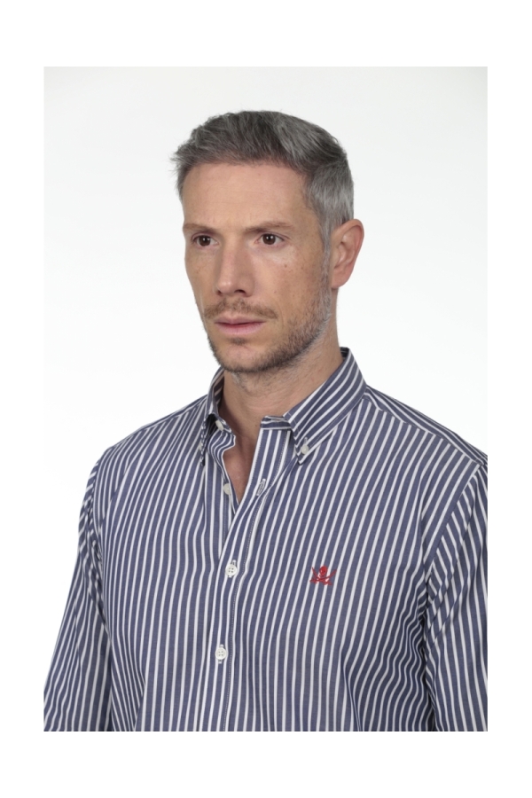 Camisa De Algodon Hombre The Time Of Bocha RV1COT Marino