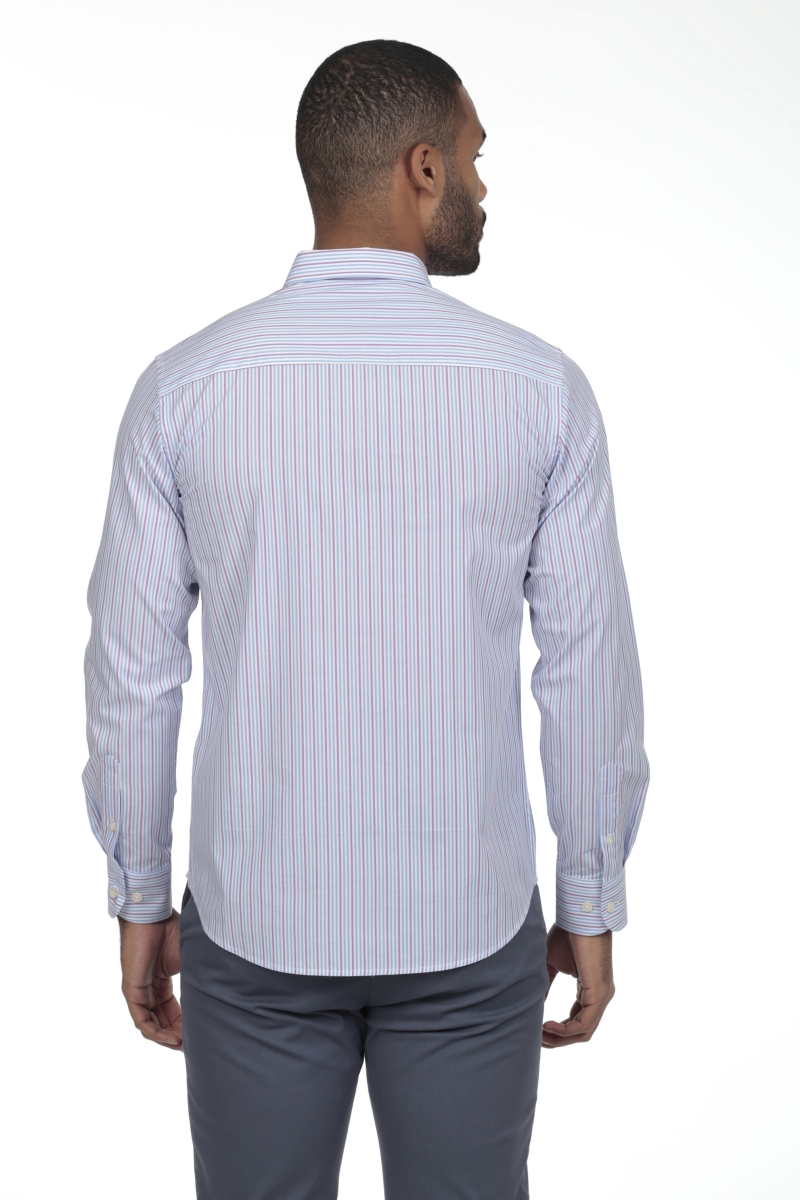 Camisa De Algodon Hombre The Time Of Bocha RV1COT Azul-Malva 2