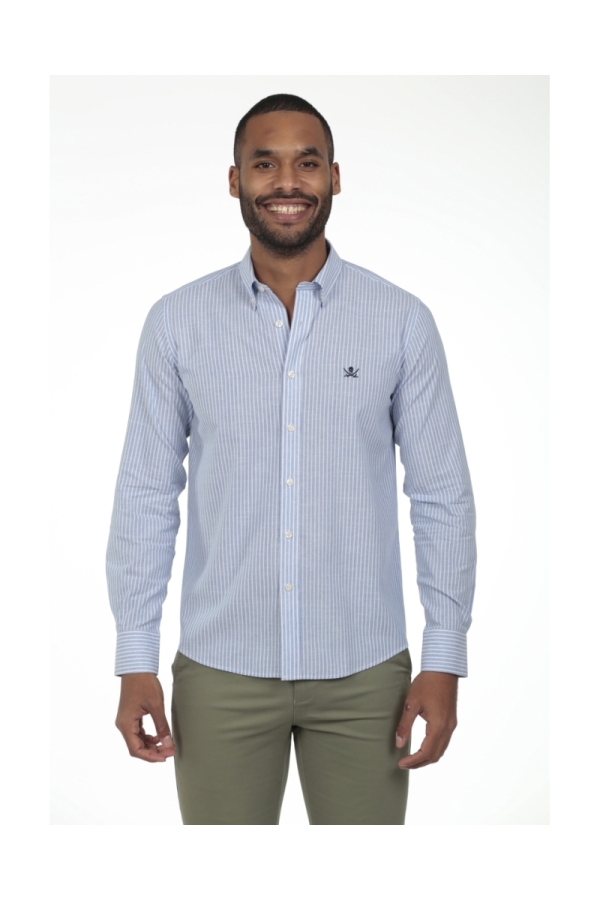 Camisa De Algodon Hombre The Time Of Bocha RV1COT Azul