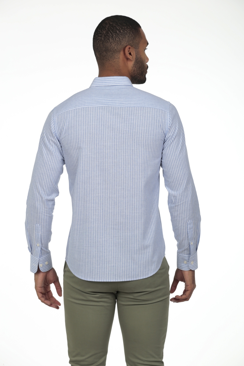 Camisa De Algodon Hombre The Time Of Bocha RV1COT Azul 2