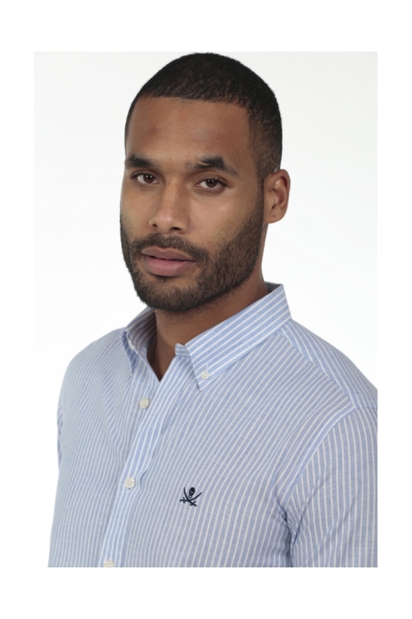 Camisa De Algodon Hombre The Time Of Bocha RV1COT Azul