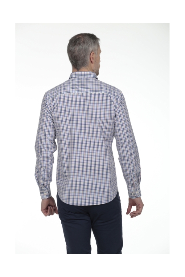Camisa De Algodon Hombre The Time Of Bocha RV1COT Azul-Rojo