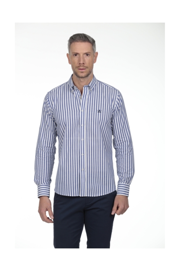 Camisa De Algodon Hombre The Time Of Bocha RV1COT Marino