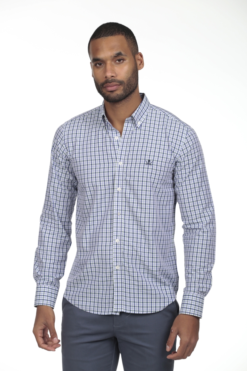 Camisa De Algodon Hombre The Time Of Bocha RV1COT Verde-Malva