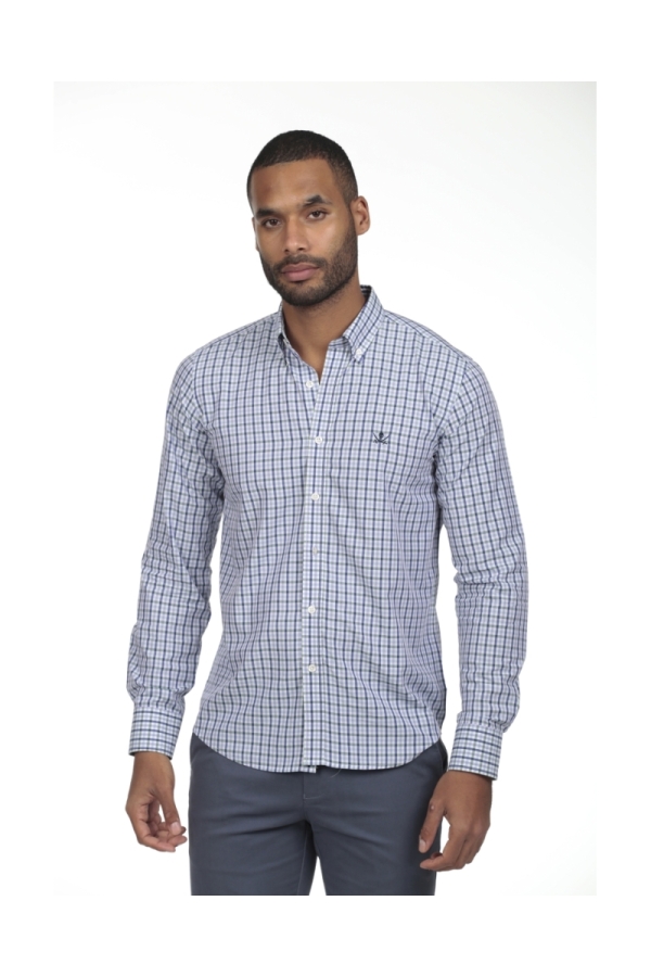 Camisa De Algodon Hombre The Time Of Bocha RV1COT Verde-Malva