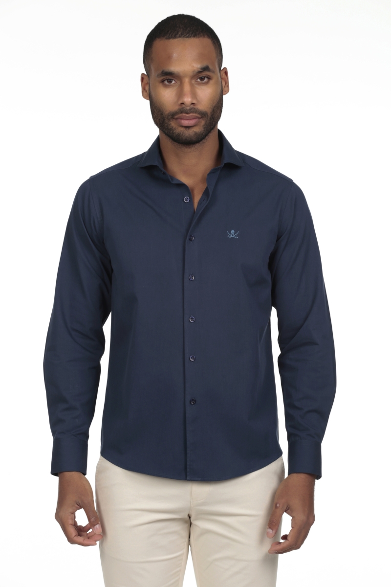 Camisa Gabardina Hombre The Time Of Bocha RV1GAB Marino