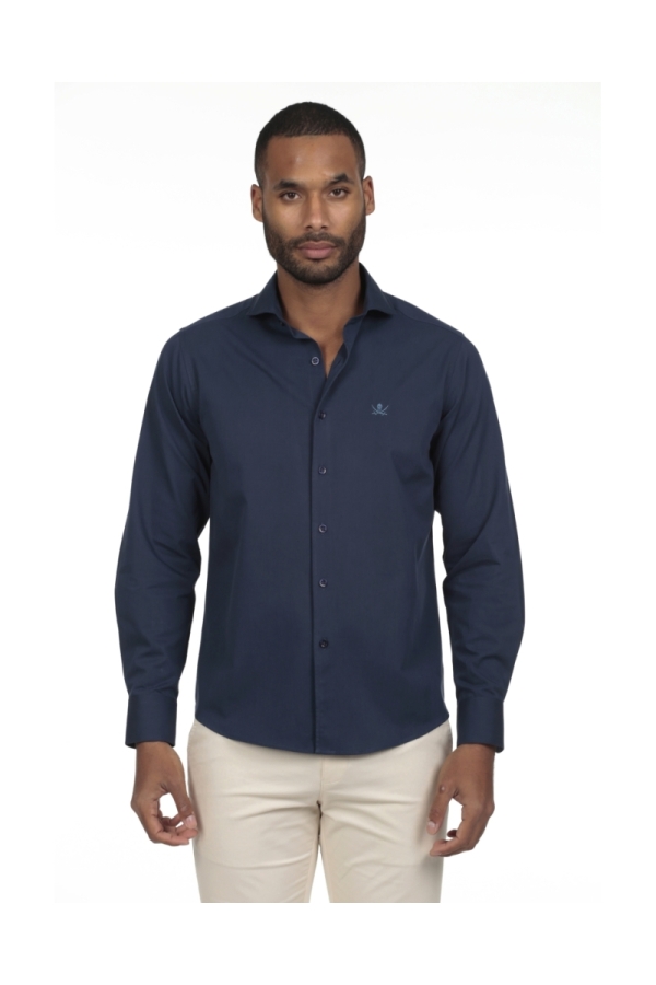Camisa Gabardina Hombre The Time Of Bocha RV1GAB Marino