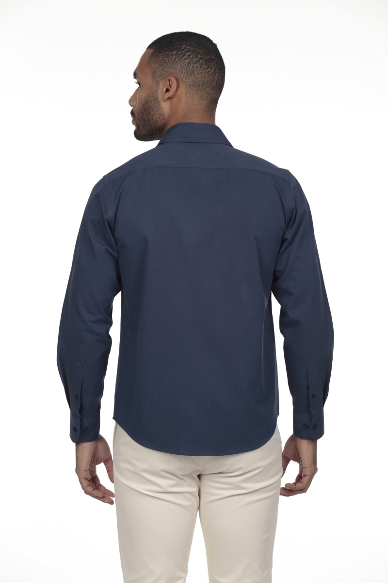 Camisa Gabardina Hombre The Time Of Bocha RV1GAB Marino 2