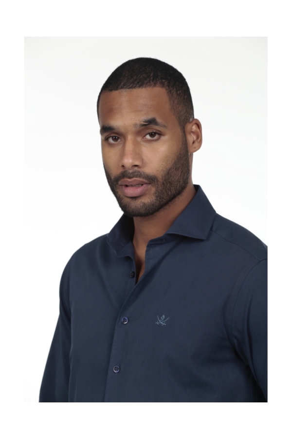 Camisa Gabardina Hombre The Time Of Bocha RV1GAB Marino