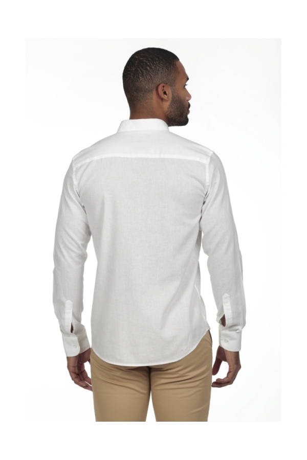 Camisa Lino Hombre The Time Of Bocha RV1LINO Blanco