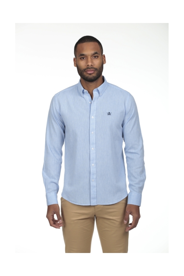 Camisa Lino Hombre The Time Of Bocha RV1LINO Celeste