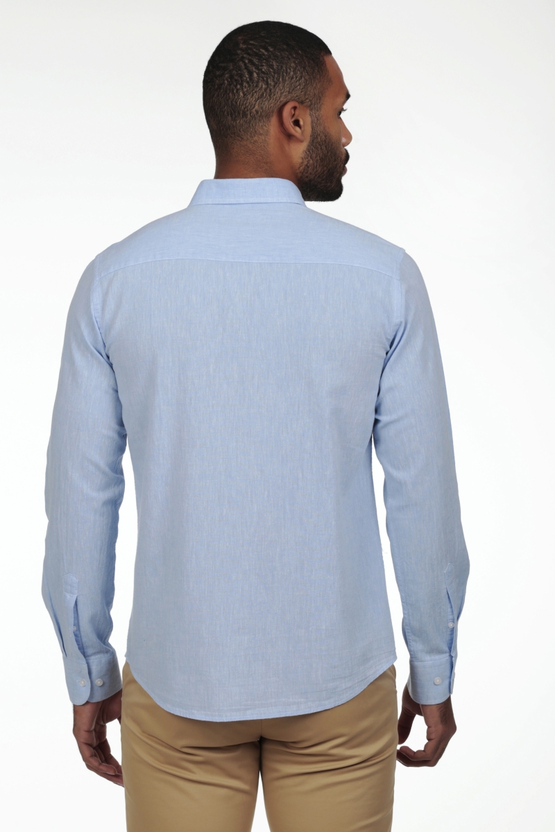 Camisa Lino Hombre The Time Of Bocha RV1LINO Celeste 2