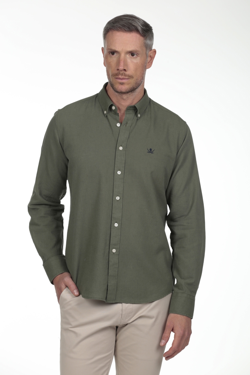 Camisa Lino Hombre The Time Of Bocha RV1LINO Verde