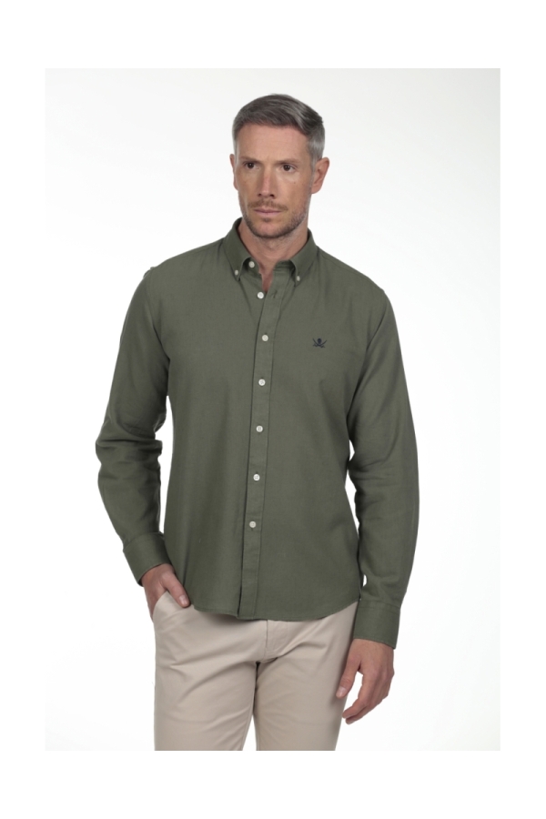 Camisa Lino Hombre The Time Of Bocha RV1LINO Verde