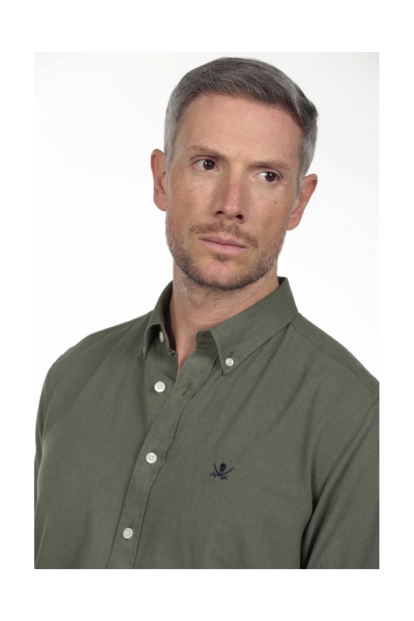 Camisa Lino Hombre The Time Of Bocha RV1LINO Verde