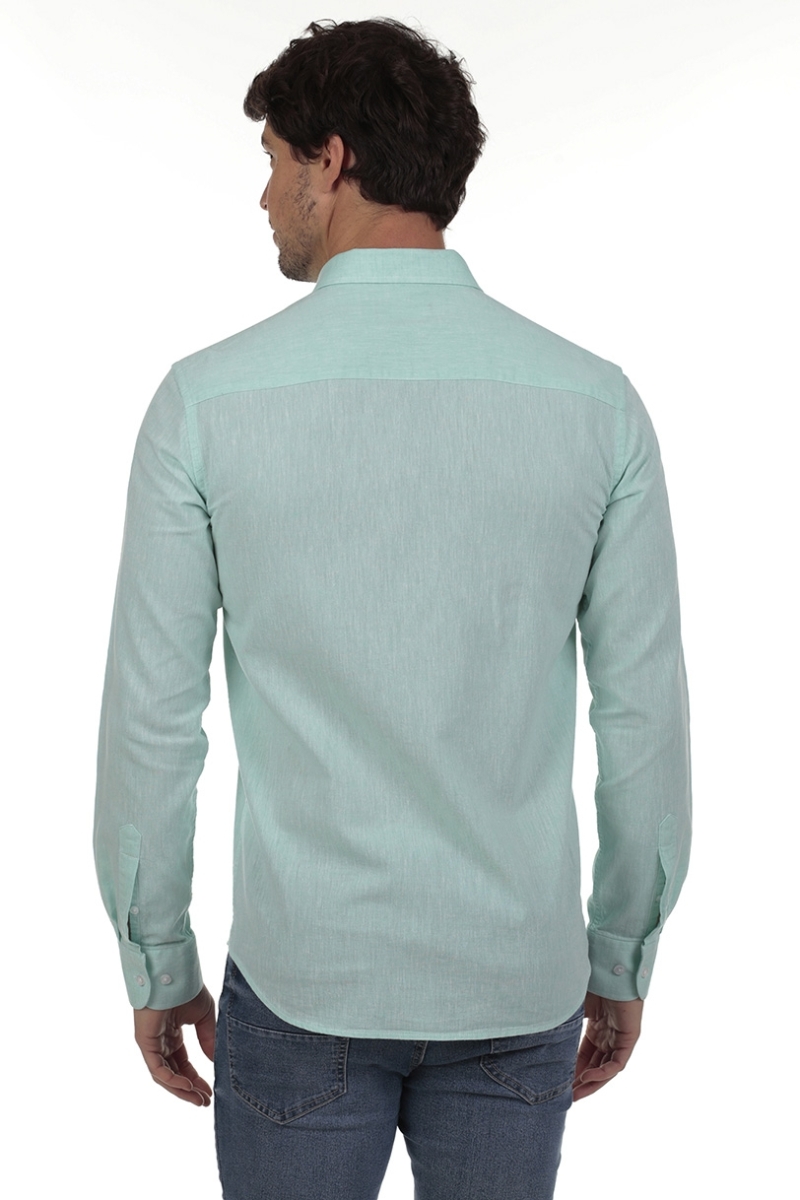 Camisa Lino Hombre The Time Of Bocha RV1LINO Verde Agua 2