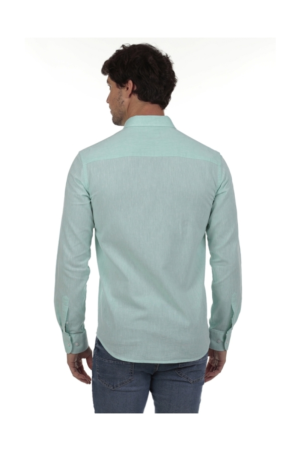 Camisa Lino Hombre The Time Of Bocha RV1LINO Verde Agua