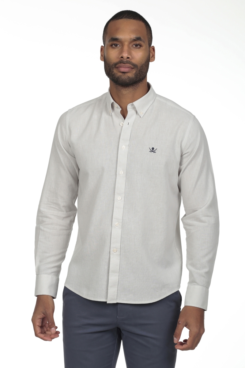 Camisa Lino Hombre The Time Of Bocha RV1LINO Gris