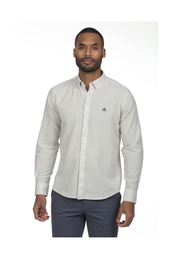 Camisa Lino Hombre The Time Of Bocha RV1LINO Gris