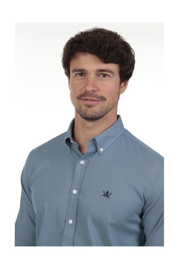 Camisa Lino Hombre The Time Of Bocha RV1LINO Denim