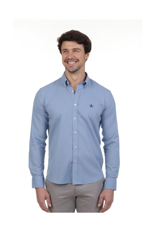 Camisa Lino Hombre The Time Of Bocha RV1LINO Azul
