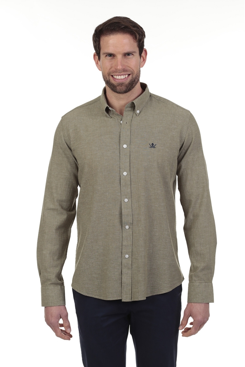 Camisa Lino Hombre The Time Of Bocha RV1LINO Verde