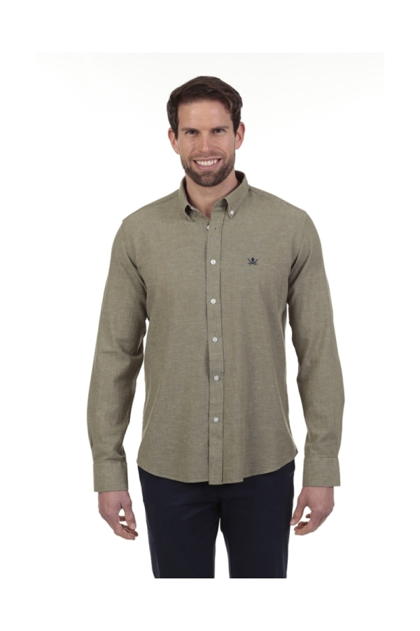 Camisa Lino Hombre The Time Of Bocha RV1LINO Verde