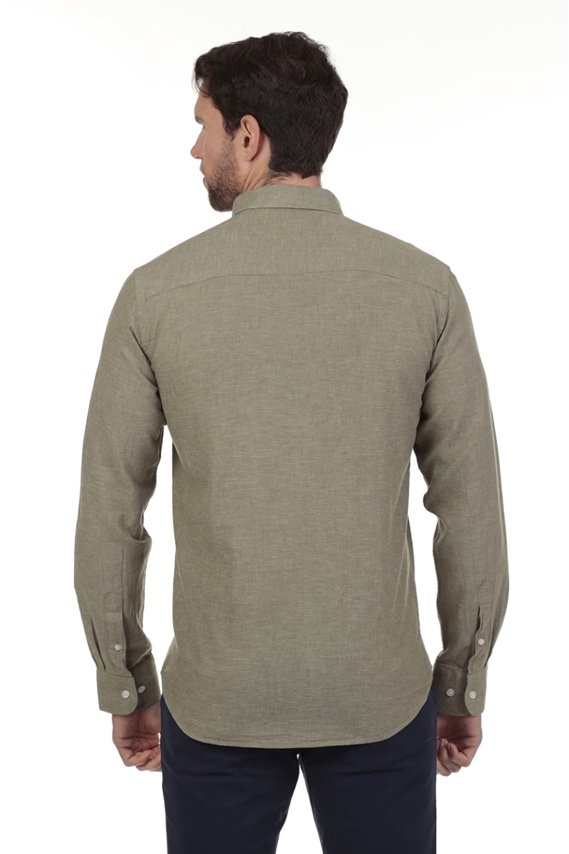 Camisa Lino Hombre The Time Of Bocha RV1LINO Verde 2