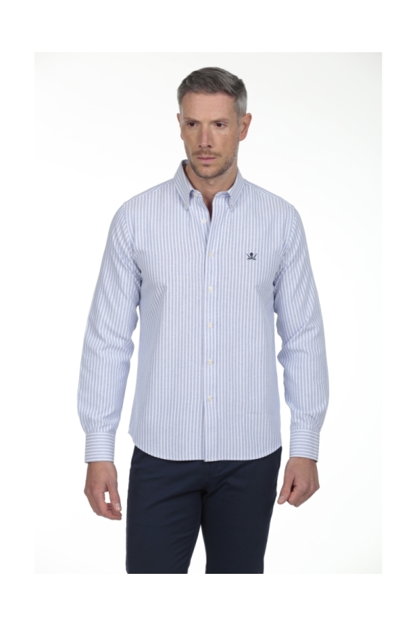 Camisa Oxford Hombre The Time Of Bocha RV1OXF Celeste
