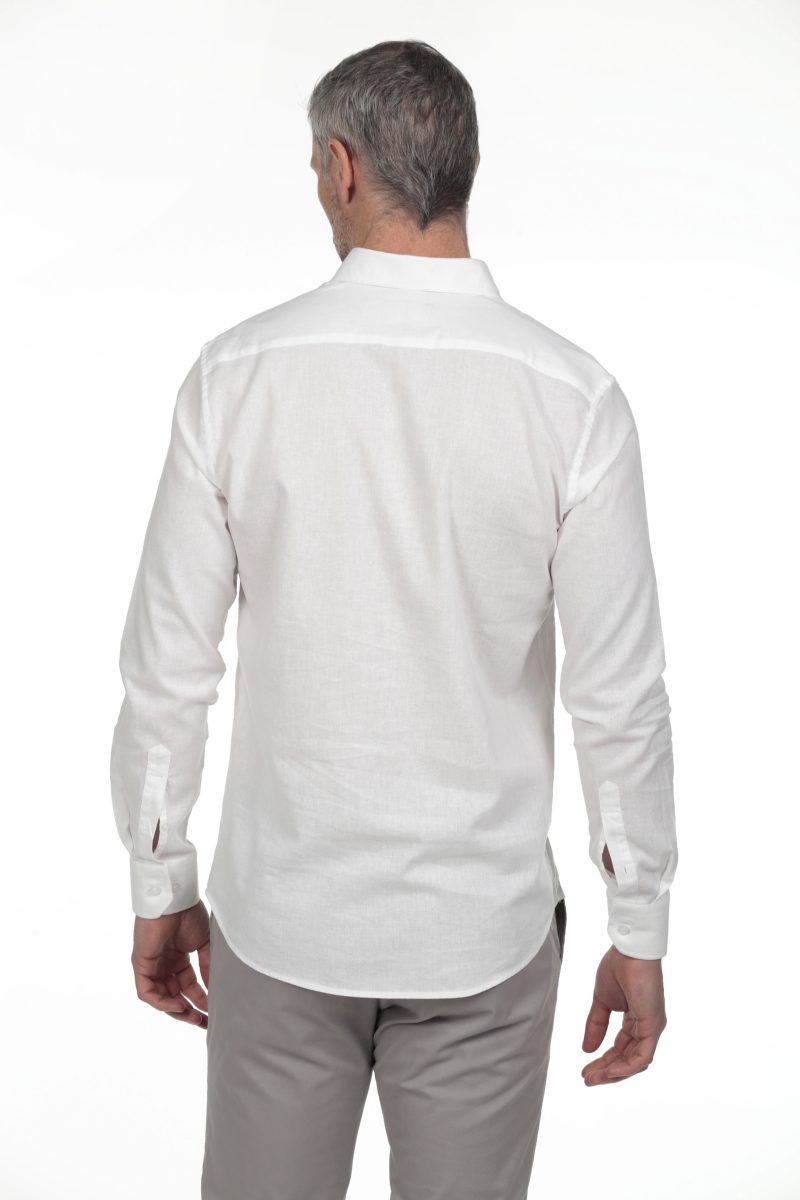 Camisa Lino Polera Hombre The Time Of Bocha RV1POL Blanco 2