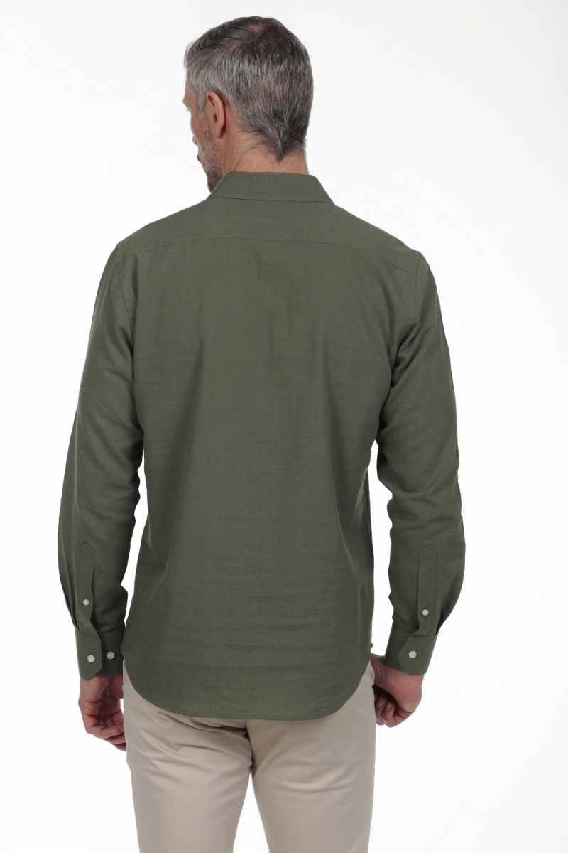 Camisa Lino Polera Hombre The Time Of Bocha RV1POL Verde 2