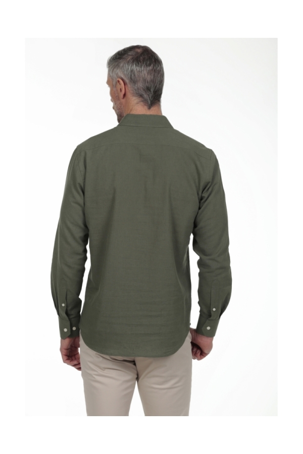 Camisa Lino Polera Hombre The Time Of Bocha RV1POL Verde