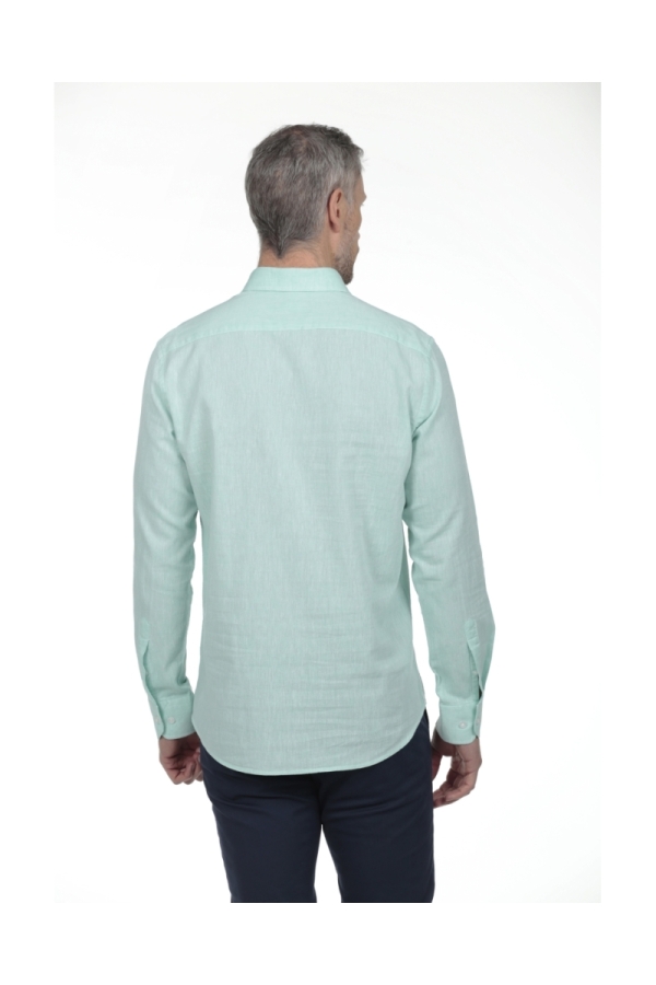 Camisa Lino Polera Hombre The Time Of Bocha RV1POL Verde Agua