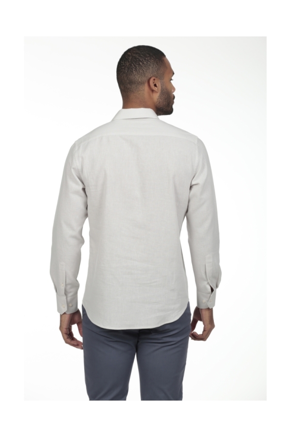 Camisa Lino Polera Hombre The Time Of Bocha RV1POL Gris
