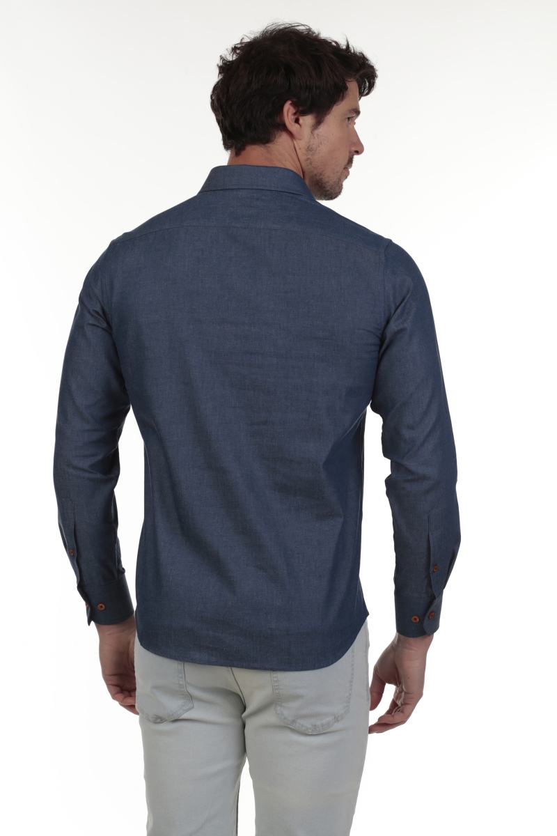 Camisa Polera Jeans Hombre The Time Of Bocha RV1POL-JEANS Azul Claro 2