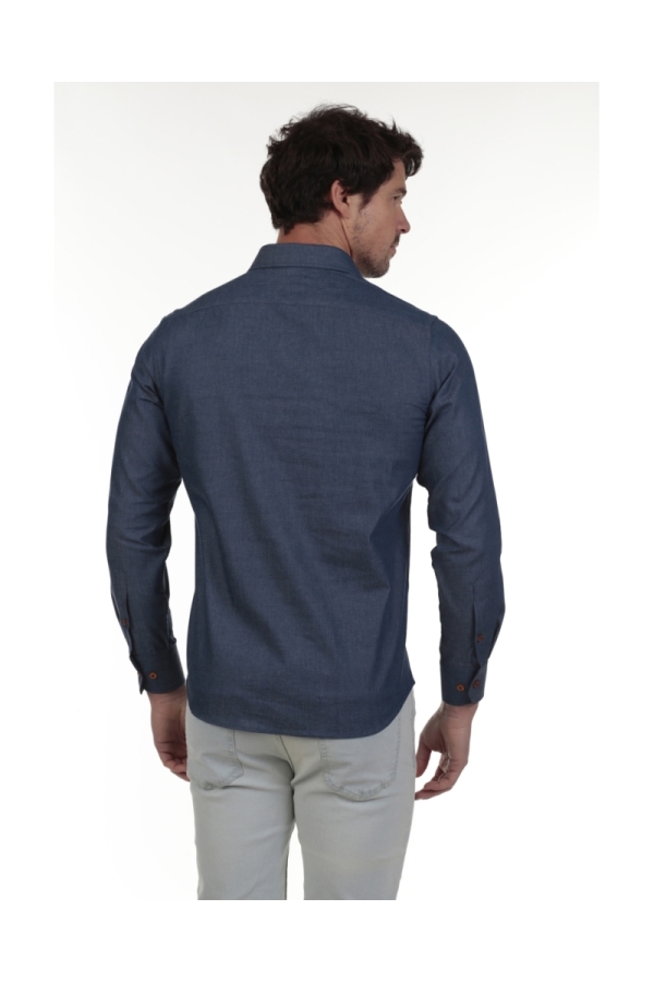 Camisa Polera Jeans Hombre The Time Of Bocha RV1POL-JEANS Azul Claro