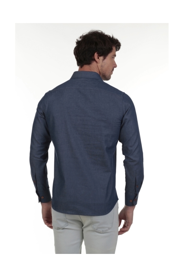 Camisa Polera Jeans Hombre The Time Of Bocha RV1POL-JEANS Azul Claro