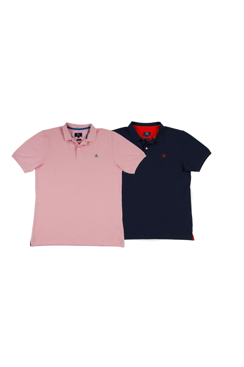 Pack 2 Polos Basicos Hombre The Time Of Bocha RV1PK.PL Rosa-Marino