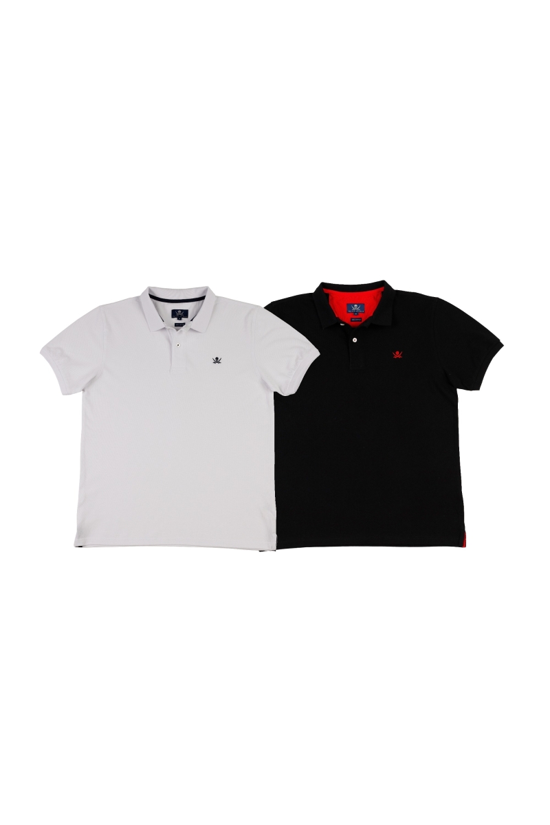 Pack 2 Polos Basicos Hombre The Time Of Bocha RV1PK.PL Blanco-Negro