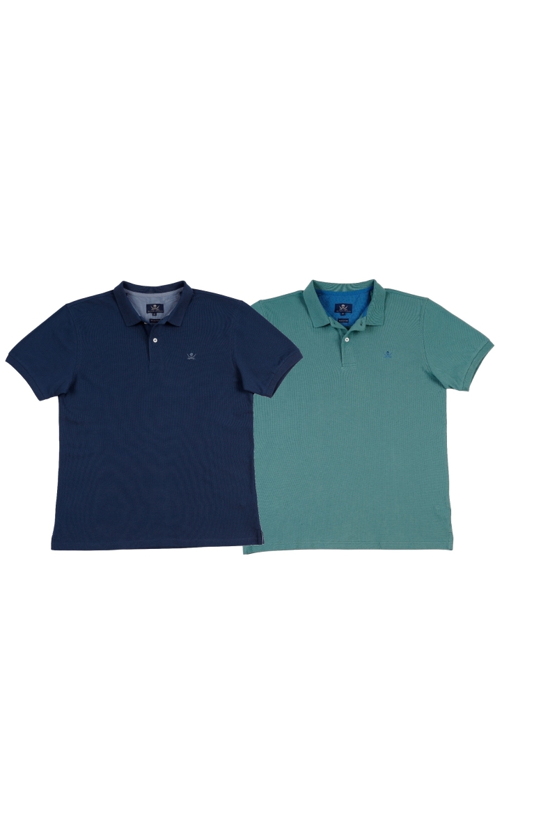 Pack 2 Polos Basicos Hombre The Time Of Bocha RV1PK.PL Denim-Menta